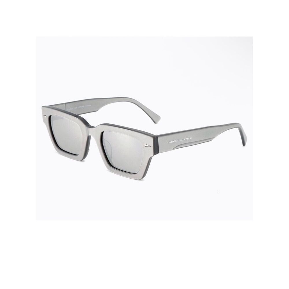 Carolina Lemke Translucent Gray Square Sunglasses